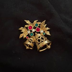 Christmas bells brooch